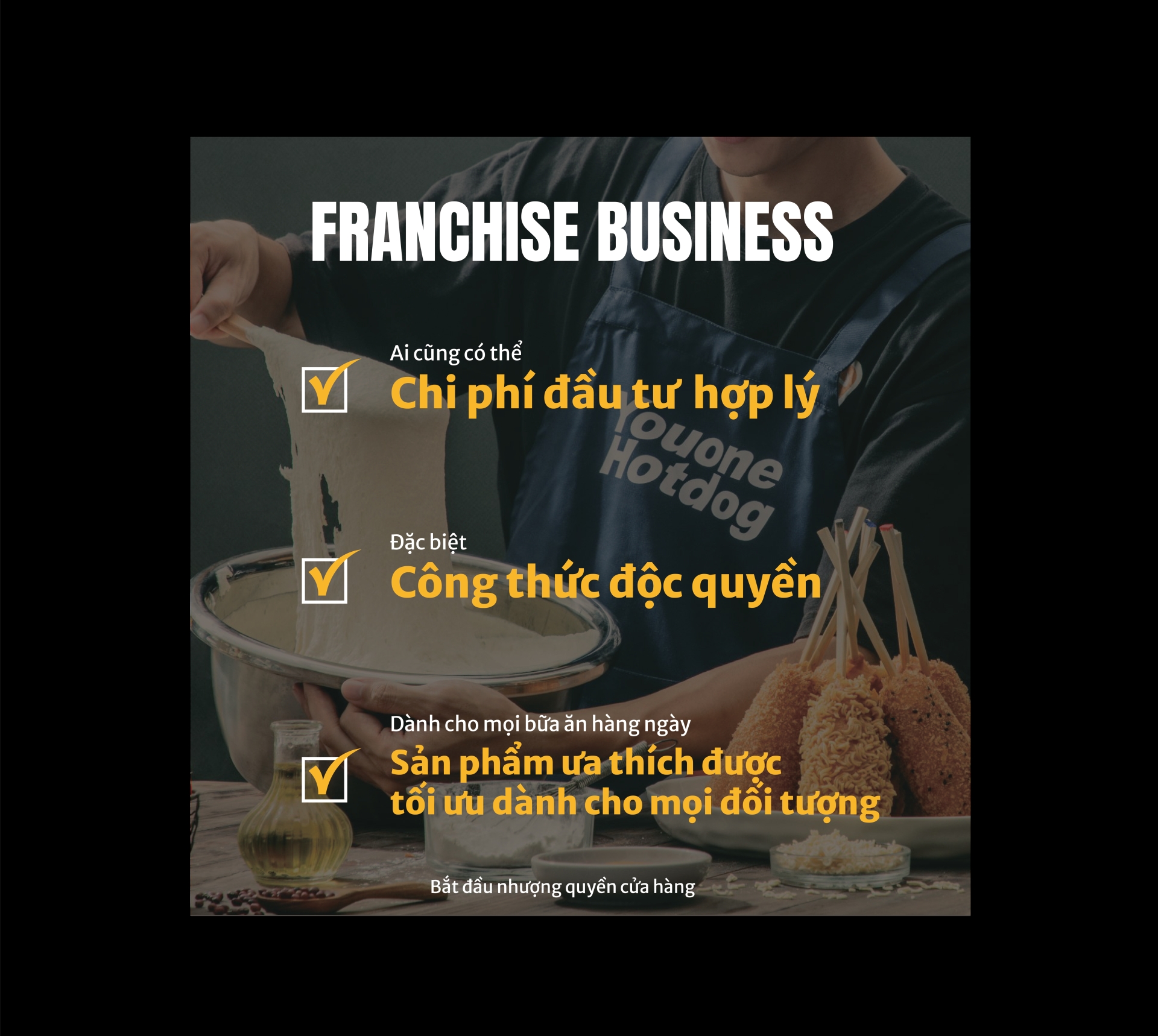 Nhượng quyền thương hiệu Youone Hotdog